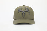 Army green meshless symbol snapback