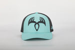 Teal and charcoal symbol snapback