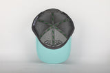 Teal and charcoal symbol snapback
